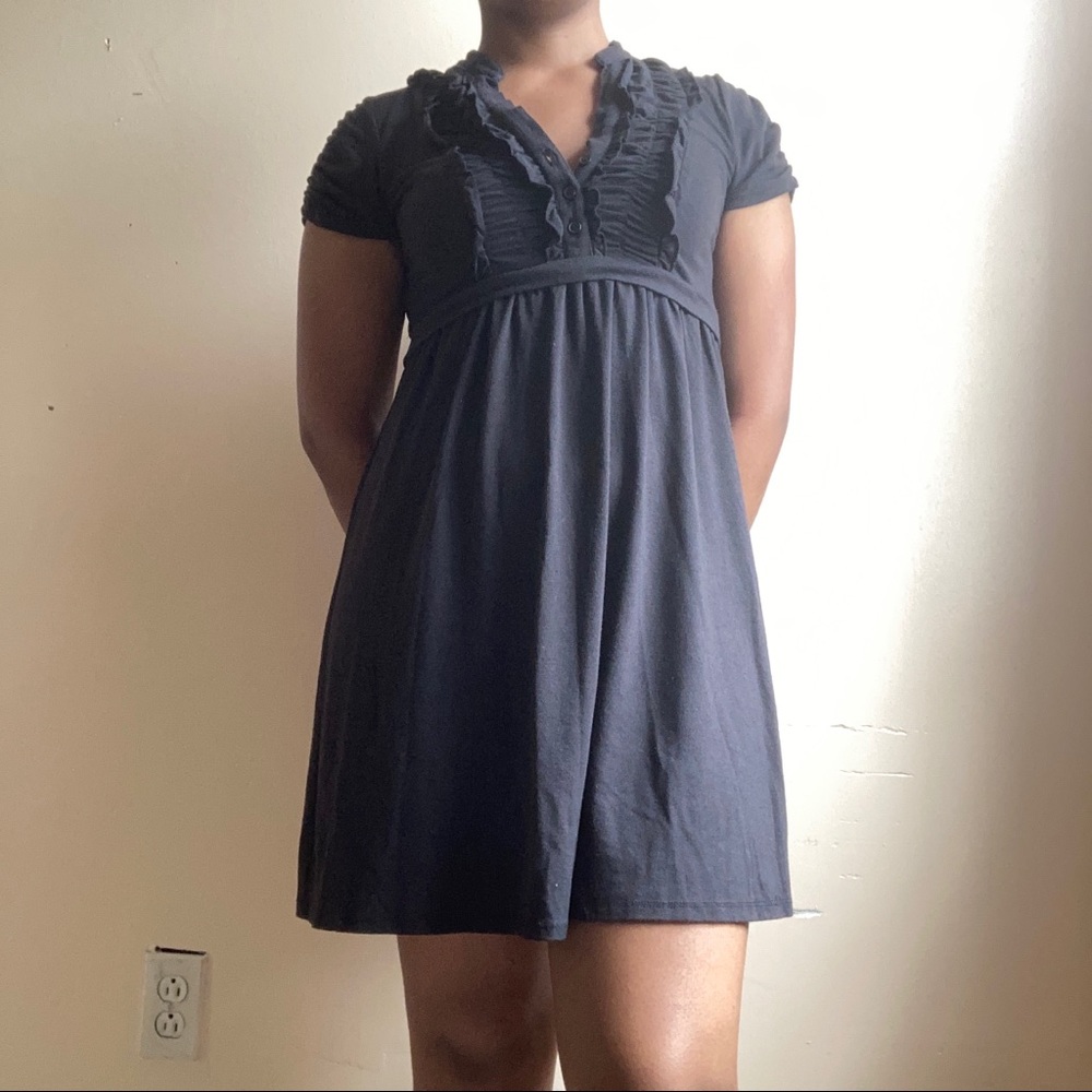 BLACK RUFFLED DRESS - Picture 5 of 5